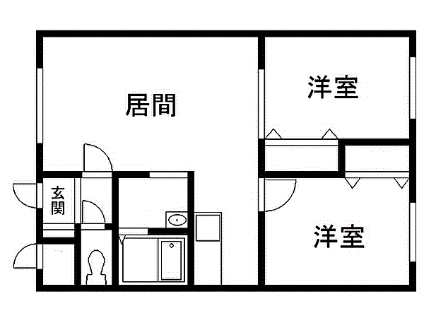 フラワーハイツII(2LDK/1階)の間取り写真