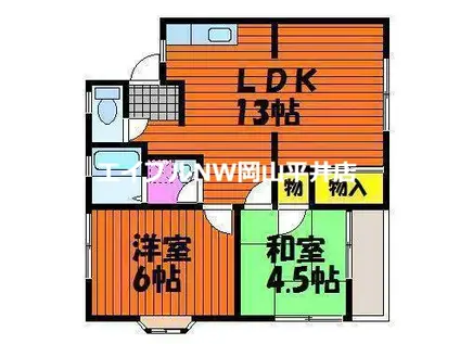 レティシア関 I(2LDK/2階)の間取り写真