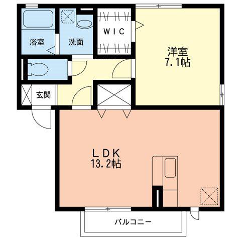 アルカディア(1LDK/2階)の間取り写真