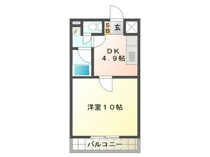 参貮四六マンション(1DK/3階)の間取り写真