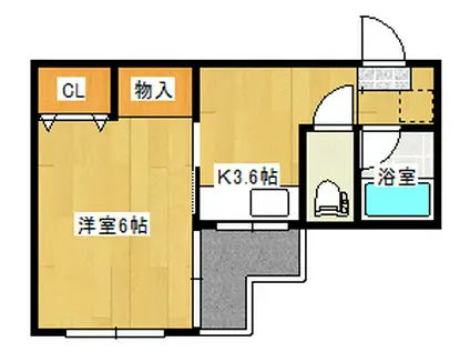 コーポ虎丸(1K/3階)の間取り写真