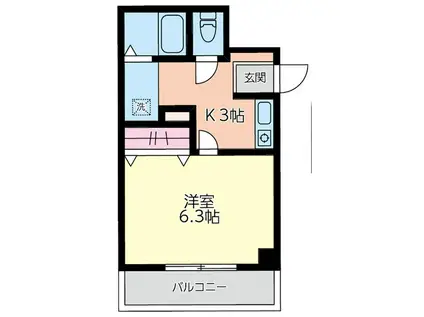 湘南NSビル(1K/5階)の間取り写真