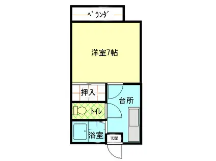 コーポクレセント(1K/1階)の間取り写真