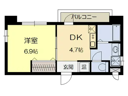 第16関根マンション(1DK/7階)の間取り写真