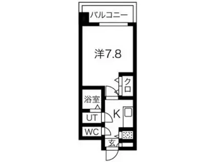 ルミエール野田阪神(1K/4階)の間取り写真