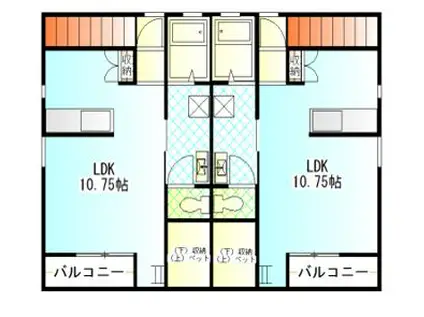 ラパン郡元(ワンルーム/1階)の間取り写真