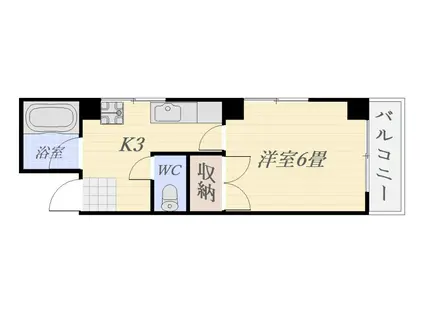 KAMOIKE PINEI(1K/1階)の間取り写真