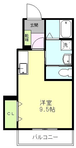 クオーレ堀川(ワンルーム/1階)の間取り写真