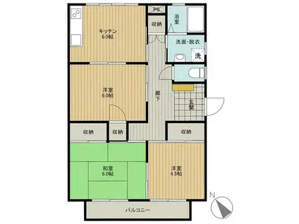 コーポラスさの(3DK/3階)の間取り写真