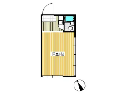 プラザ・ドゥ・フェロウ(ワンルーム/2階)の間取り写真