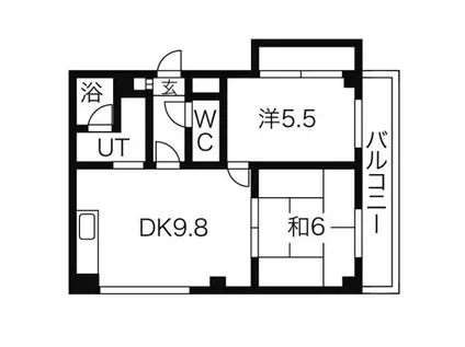 シャルムあをき平岸(2LDK/4階)の間取り写真