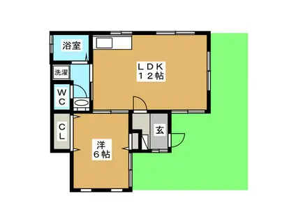 サニーシャルム鷺沼(1LDK/1階)の間取り写真