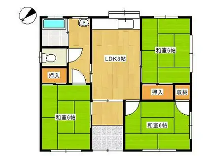 小森アパート(3DK/1階)の間取り写真