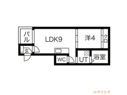 志賀本通ヒルズ(1LDK/3階)の間取り写真