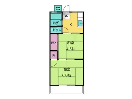 大井ハイム(2K/2階)の間取り写真