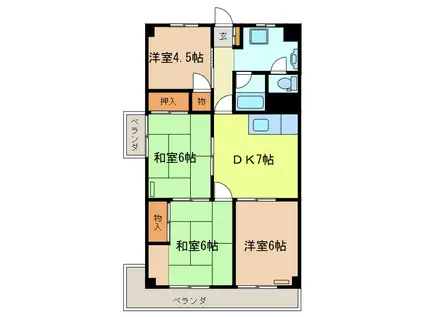 前田コーポ(4DK/4階)の間取り写真