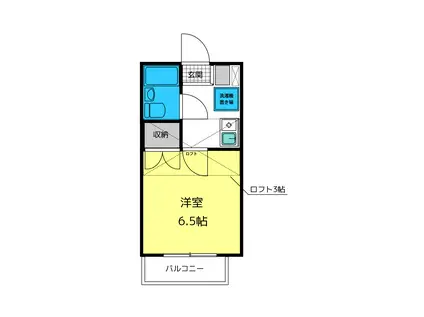 リーベKOSHIBA(1K/2階)の間取り写真