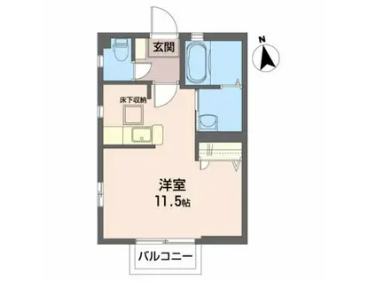 ハイツA・T(ワンルーム/1階)の間取り写真