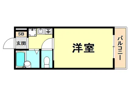 エルジャン夙川(1K/3階)の間取り写真