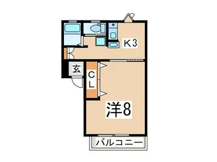 メゾンヤマト本町(1K/1階)の間取り写真