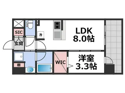 レオンコンフォート都島II(1LDK/2階)の間取り写真