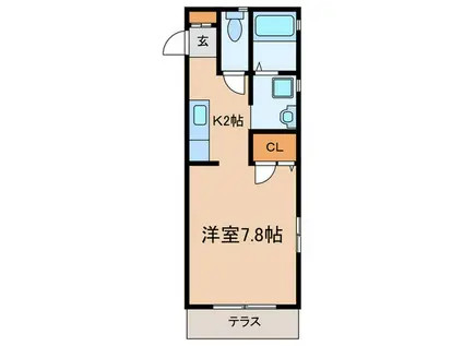 鈴木リースホーム10号棟(1K/1階)の間取り写真