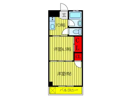 豊島マンション(2K/4階)の間取り写真