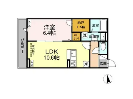 グラナーデ貫井(1LDK/3階)の間取り写真