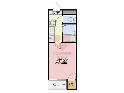 阪堺電気軌道阪堺線 寺地町駅 徒歩3分 5階建 築24年(1K/4階)の間取り写真