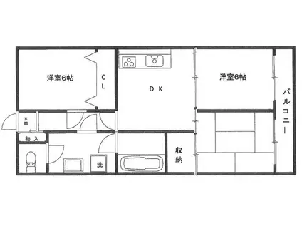 神木本町コスモマンション(3DK/2階)の間取り写真