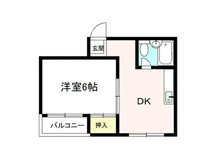杉山ビル(1DK/3階)の間取り写真