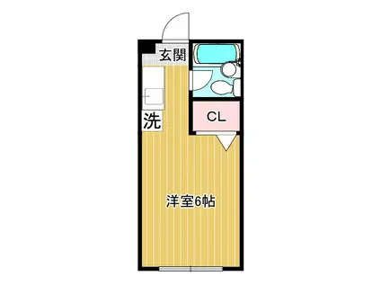 スカイハイツ土方(1K/2階)の間取り写真