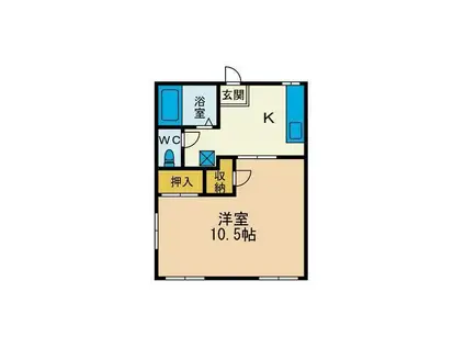 ハイツ雄(1K/2階)の間取り写真