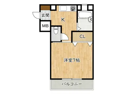 プレジャーコート I(1K/4階)の間取り写真