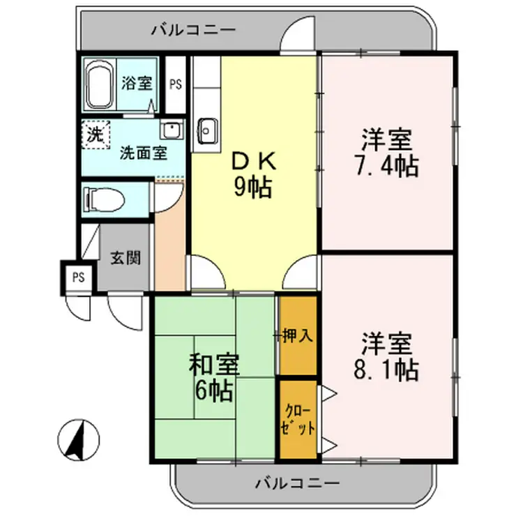 エミネンスさくら 3階階 間取り
