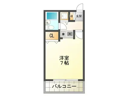 エスコートパレス(1K/1階)の間取り写真