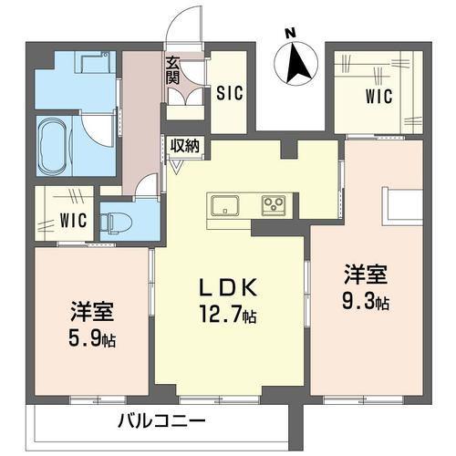 アルカディア(2LDK/2階)の間取り写真