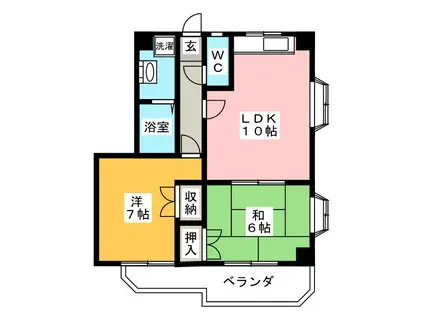 ブラン熱田(2LDK/3階)の間取り写真