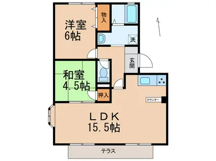 ビー・ハイブ(2LDK/1階)の間取り写真