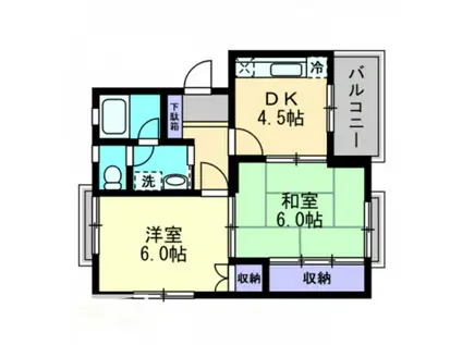 柳ハイツ(2DK/3階)の間取り写真