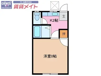 プラザイン21(1K/3階)の間取り写真