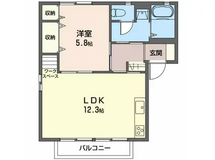 メゾン・ド・シャリテ(1LDK/2階)の間取り写真