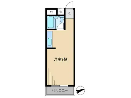 セントラルハイツ(ワンルーム/2階)の間取り写真