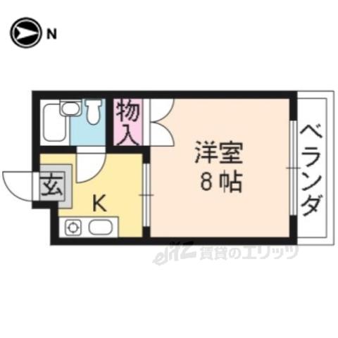 シャルムかたびら(1K/3階)の間取り写真