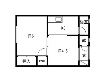 第2メゾン愛(2K/2階)の間取り写真