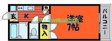 メゾンフェスタ浜(1K/2階)の間取り写真