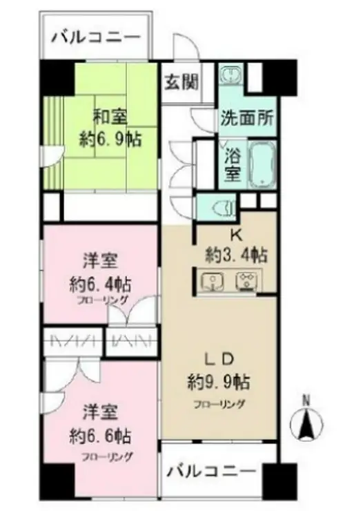 SHフラット 9階階 間取り