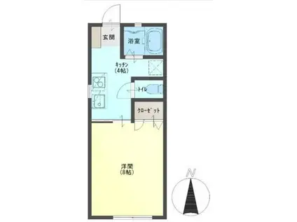 MEITA Ⅱ(1DK/2階)の間取り写真