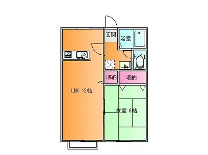 シャトレーイズミ(1LDK/2階)の間取り写真