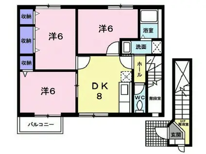 ヴェルドミール(3DK/2階)の間取り写真